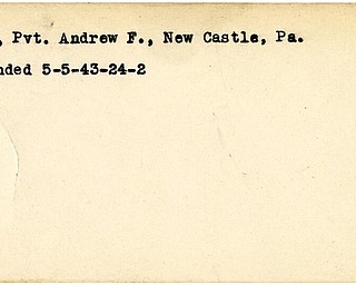 World War II, Vindicator, Andrew F. Eve, New Castle, Pennsylvania, wounded, 1943