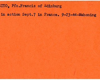 World War II, Vindicator, Francis Exposito, Edinburg, killed, France, 1944, Mahoning