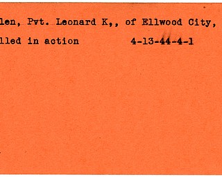 World War II, Vindicator, Leonard K. Falen, Ellwood City, Pennsylvania, killed, 1944