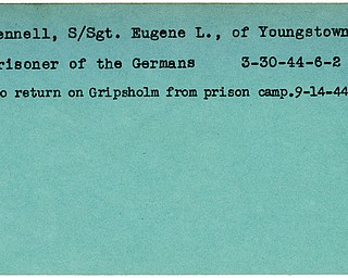 World War II, Vindicator, Eugene L. Fennell, Youngstown, prisoner, Germany, 1944, return, Gripsholm