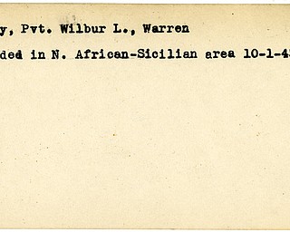 World War II, Vindicator, Wilbur L. Ferry, Warren, wounded, Africa, Italy, 1943