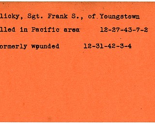 World War II, Vindicator, Frank S. Filicky, Youngstown, killed, Pacific, 1943, wounded, 1942