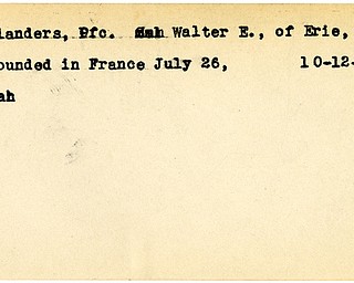 World War II, Vindicator, Walter E. Flanders, Erie, Pennsylvania, wounded, France, 1944, Mahoning