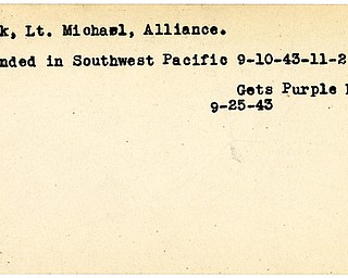 World War II, Vindicator, Michael Folk, Alliance, wounded, Pacific, 1943, award, Purple Heart