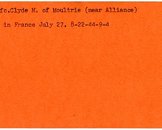 World War II, Vindicator, Clyde M. Fox, Moultrie, Alliance, killed, France, 1944