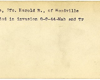World War II, Vindicator, Harold R. Gable, Meadville, wounded, 1944, Mahoning, Trumbull