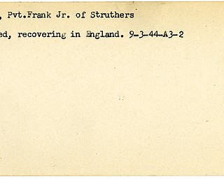 World War II, Vindicator, Frank Gabor Jr, Struthers, wounded, 1944