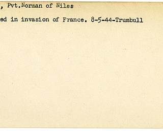 World War II, Vindicator, Norman Gatta, Niles, wounded, France, 1944, Trumbull