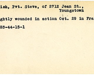 World War II, Vindicator, Steve Gerish, Youngstown, wounded, France, 1944
