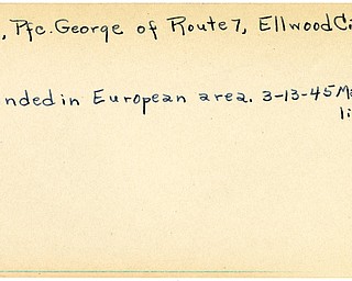 World War II, Vindicator, George Gib, Ellwood City, wounded, Europe, 1945, Mahoning, Trumbull