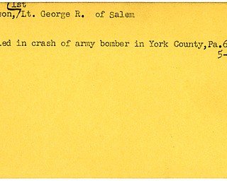 World War II, Vindicator, George R. Gibson, Salem, killed, Pennsylvania, 1944