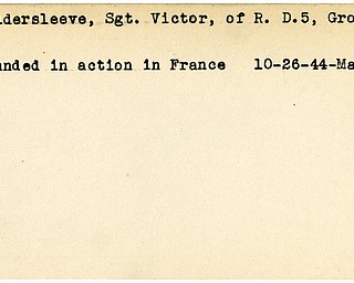 World War II, Vindicator, Victor Gildersleeve, Grove City, wounded, France, 1944, Mahoning