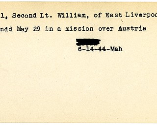 World War II, Vindicator, William Gill, East Liverpool, wounded, Austria, 1944, Mahoning