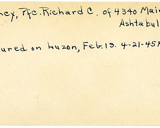 World War II, Vindicator, Richard C. Glancy, Ashtabula, wounded, Luzon, 1945, Mahoning, Trumbull