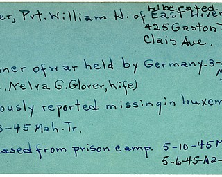 World War II, Vindicator, William H. Glover, East Liverpool, liberated, prisoner, Germany, Nelva G. Glover, 1945, Mahoning, Trumbull, missing, Luxembourg