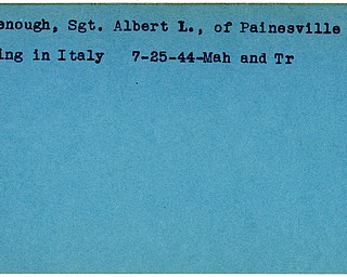 World War II, Vindicator, Albert L. Goodenough, missing, Painesville, 1944, Mahoning, Trumbull