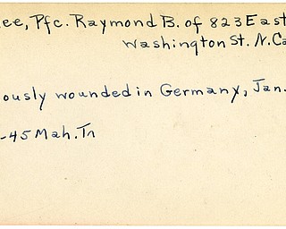 World War II, Vindicator, Raymond B. Goslee, N. Castle, wounded, Germany, 1945, Mahoning, Trumbull