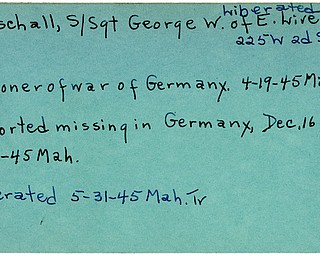World War II, Vindicator, George W. Gotschall, East Liverpool, prisoner, Germany, 1945, missing, liberated, Mahoning, Trumbull