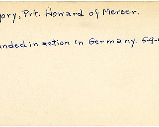 World War II, Vindicator, Howard Gregory, Mercer, wounded, Germany, 1945, Trumbull
