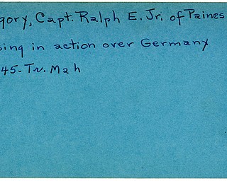 World War II, Vindicator, Ralph E. Gregory Jr, Painesville, missing, Germany, 1945, Mahoning, Trumbull