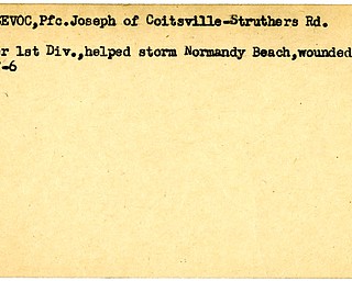 World War II, Vindicator, Joseph Matesevoc, Normandy, wounded, 1955