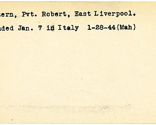 World War II, Vindicator, Robert Mattern, East Liverpool, wounded, Italy, 1944, Mahoning