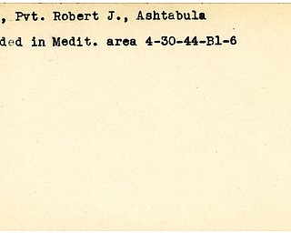 World War II, Vindicator, Robert J. Mead, Ashtabula, wounded, Mediterranean, 1944