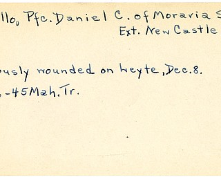 World War II, Vindicator, Daniel C. Melillo, New Castle, wounded, Leyte, 1945, Mahoning, Trumbull