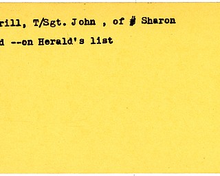 World War II, Vindicator, John Merrill, Sharon, died, Herald's list