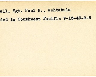 World War II, Vindicator, Paul E. Mescall, Ashtabula, wounded, Southwest Pacific, Pacific, 1943