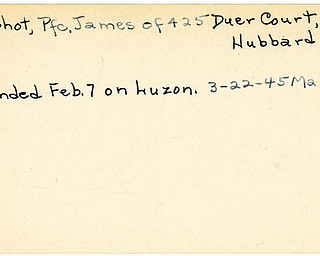 World War II, Vindicator, James Meshot, Hubbard, wounded, Luzon, 1945, Mahoning, Trumbull