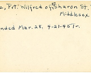 World War II, Vindicator, Wilfred Metz, West Middlesex, wounded, 1945, Trumbull