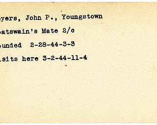 World War II, Vindicator, John P. Meyers, Youngstown, wounded, 1944