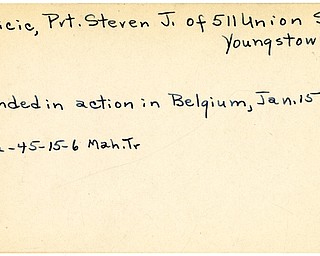 World War II, Vindicator, Steven J. Mikicic, Youngstown, wounded, Belgium, 1945, Mahoning, Trumbull