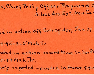 World War II, Vindicator, Raymond C. Miles, New Castle, wounded, France, wounded second time, South Pacific, 1944, killed, Corregidor, 1945, Mahoning, Trumbull