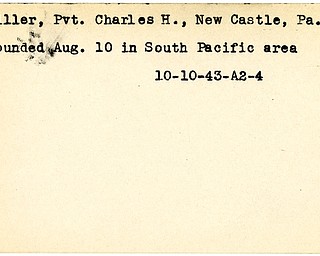 World War II, Vindicator, Charles H. Miller, New Castle, Pennsylvania, wounded, South Pacific, 1943