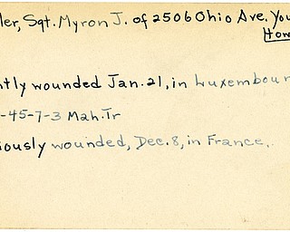 World War II, Vindicator, Myron J. Nadler, Youngstown, wounded, France, Luxembourg, 1945, Mahoning, Trumbull