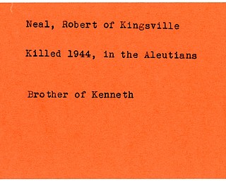 World War II, Vindicator, Robert Neal, Kingsville, killed, 1944, Aleutians, Kenneth Neal