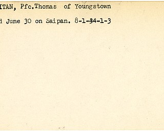 World War II, Vindicator, Thomas Neapolitan, Youngstown, wounded, Saipan, 1944