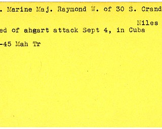 World War II, Vindicator, Raymond W. Near, Niles, died, heart attack, Cuba, 1945, Mahoning, Trumbull