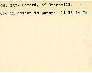 World War II, Vindicator, Howard Nelson, Greenville, wounded, Europe, 1944, Trumbull