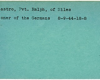 World War II, Vindicator, Ralph Nicastro, Niles, prisoner, Germans, Germany, 1944