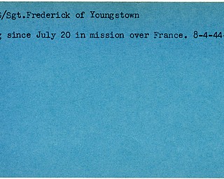 World War II, Vindicator, Frederick Noble, Youngstown, missing, France, 1944