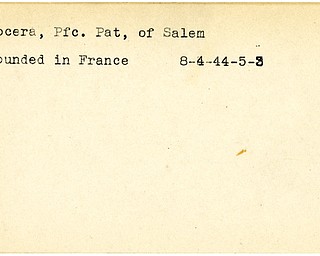 World War II, Vindicator, Pat Nocera, Salem, wounded, France, 1944