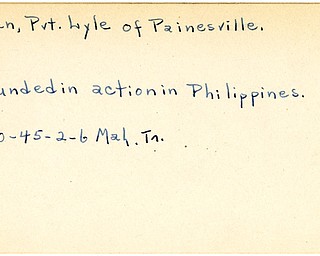 World War II, Vindicator, Lyle Nolan, Painesville, wounded, Philippines, 1945, Mahoning, Trumbull