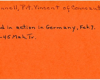 World War II, Vindicator, Vincent O'Donnell, Conneaut, killed, Germany, 1945, Mahoning, Trumbull