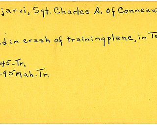 World War II, Vindicator, Charles A. Ojajarvi, Conneaut, killed, crash of training plane, Texas, 1945, Mahoning, Trumbull