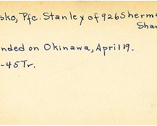 World War II, Vindicator, Stanley Olesko, Sharon, wounded, Okinawa, 1945, Trumbull