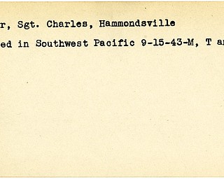 World War II, Vindicator, Charles Oliver, Hammondsville, wounded, Southwest Pacific, 1943, Trumbull, City
