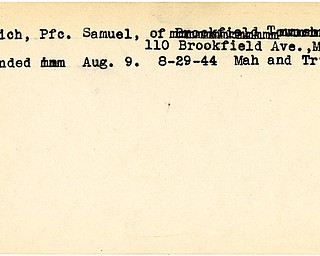 World War II, Vindicator, Samuel Oluich, Masury, wounded, 1944, Mahoning, Trumbull